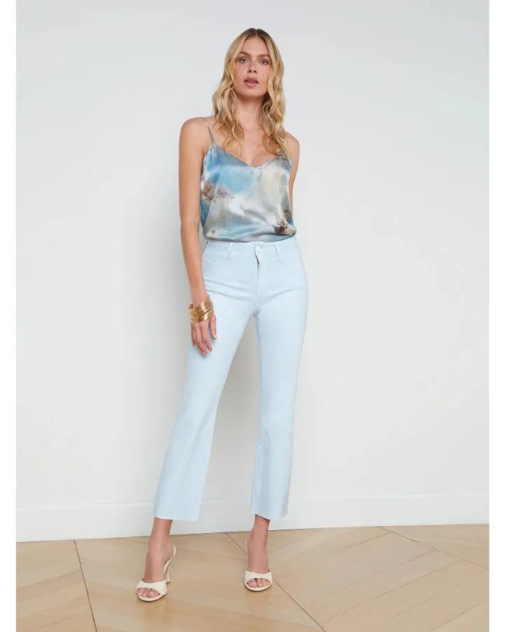 L'Agence Kendra Coated Cropped Flare Jean