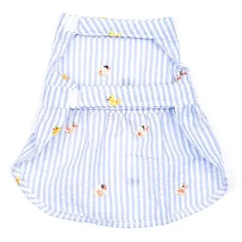 Light Blue Stripe Rubber Duck Dress