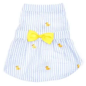 Light Blue Stripe Rubber Duck Dress