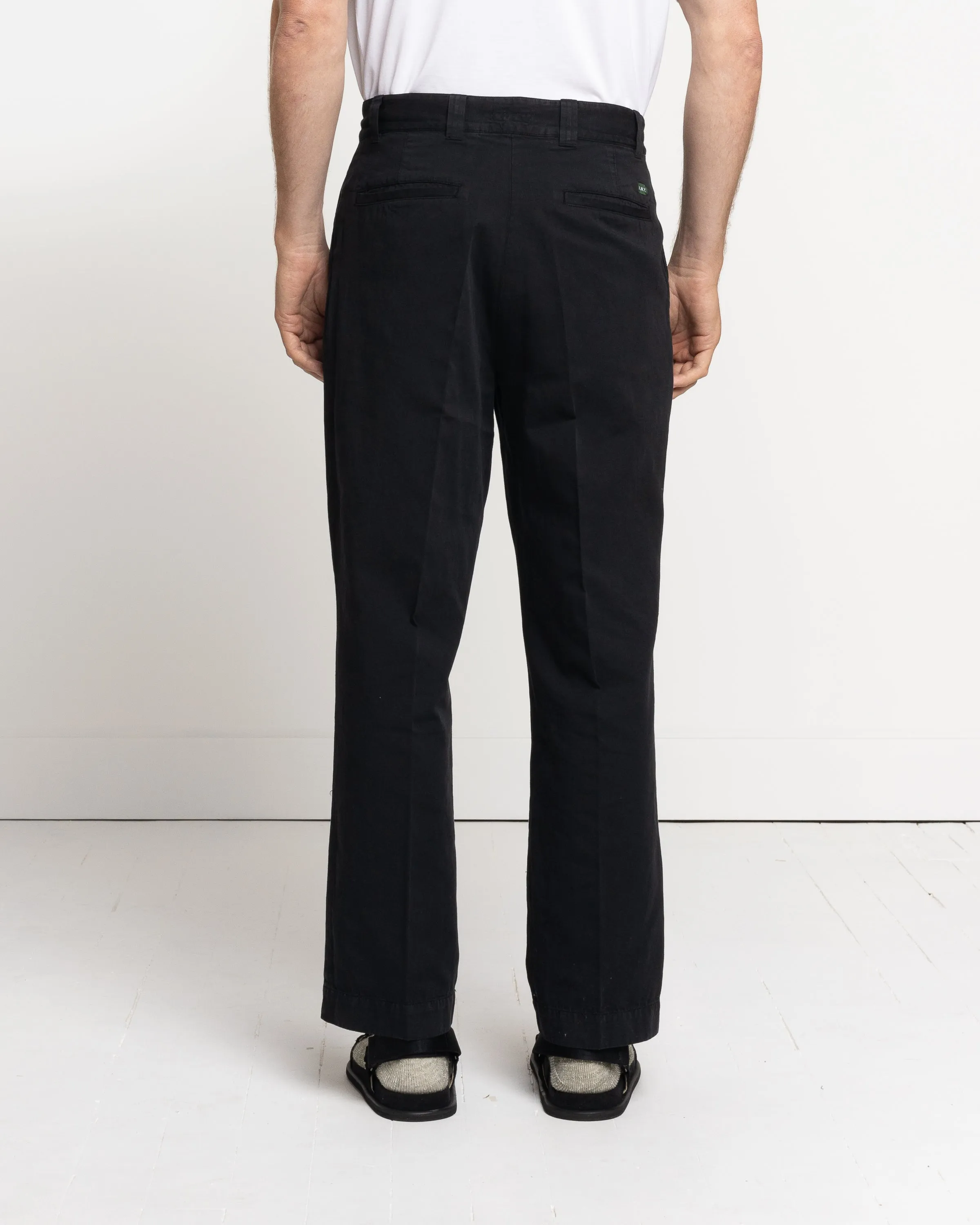 Linen Pleated Pants in Black