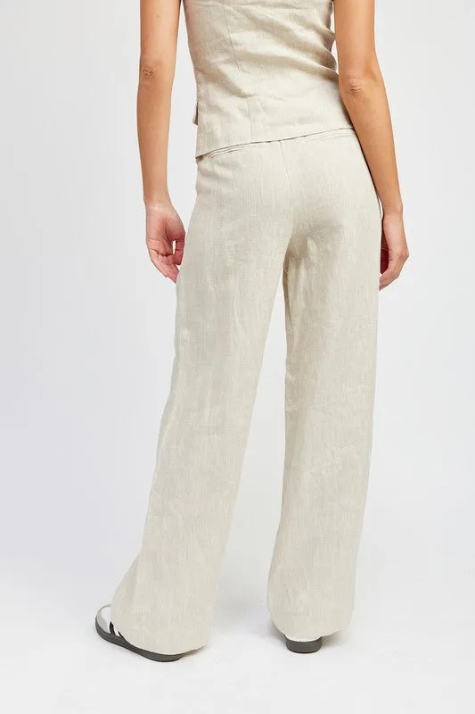 Linen Pleated Pants