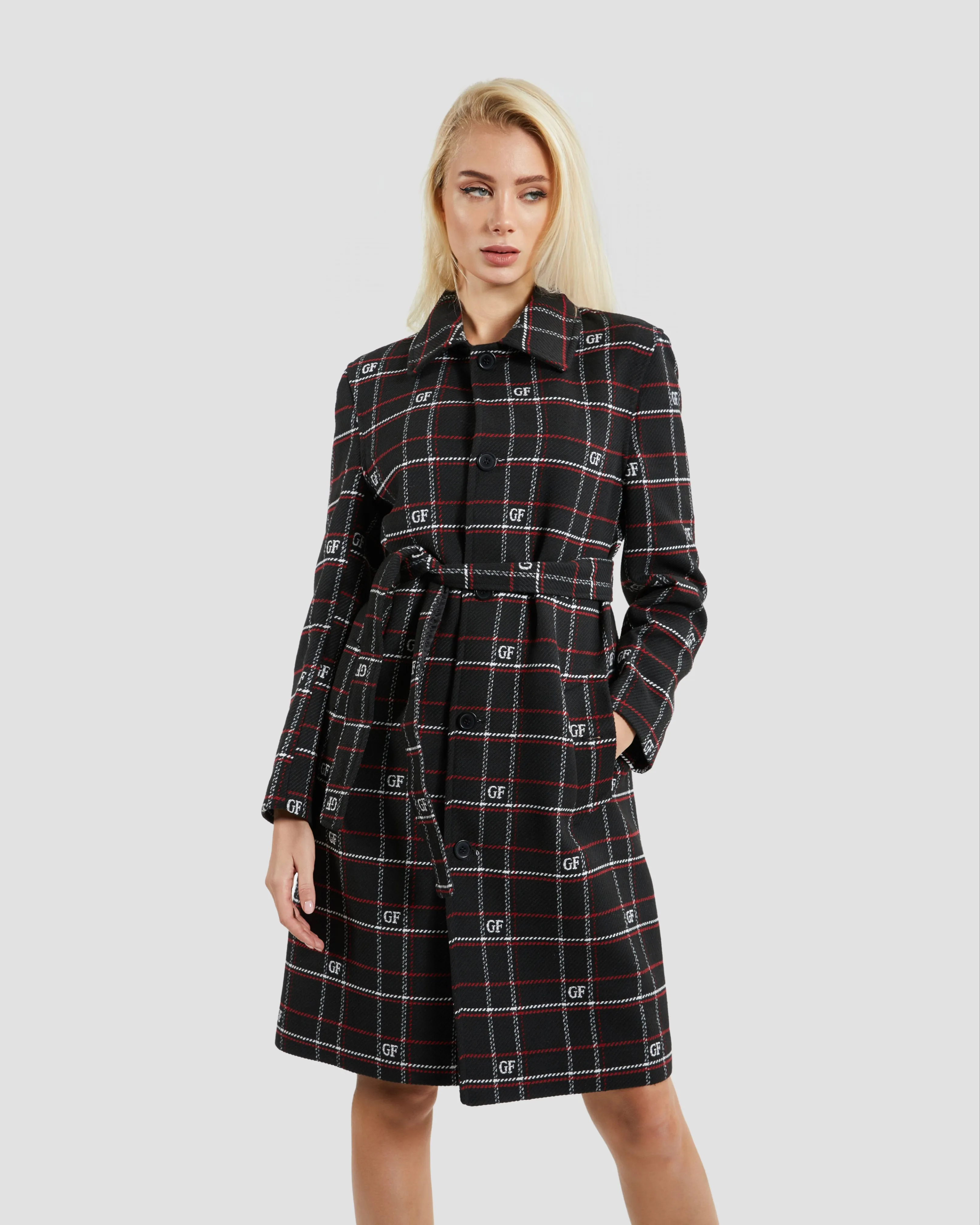 Logo Plaid Coat