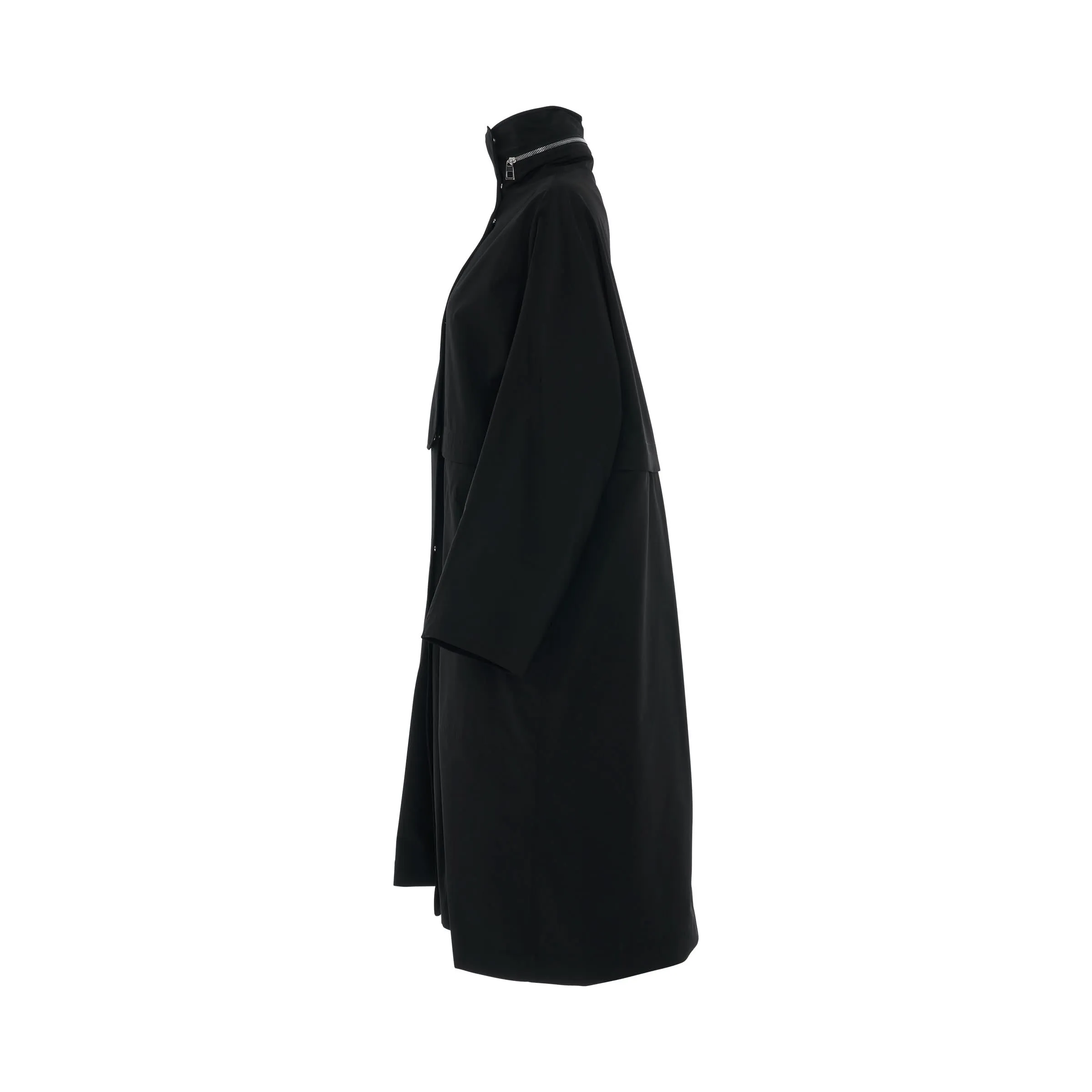 Long Hooded Parka in Black