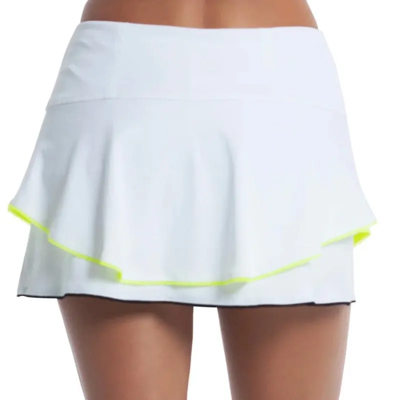 Lucky In Love Pique Flip Skort - White