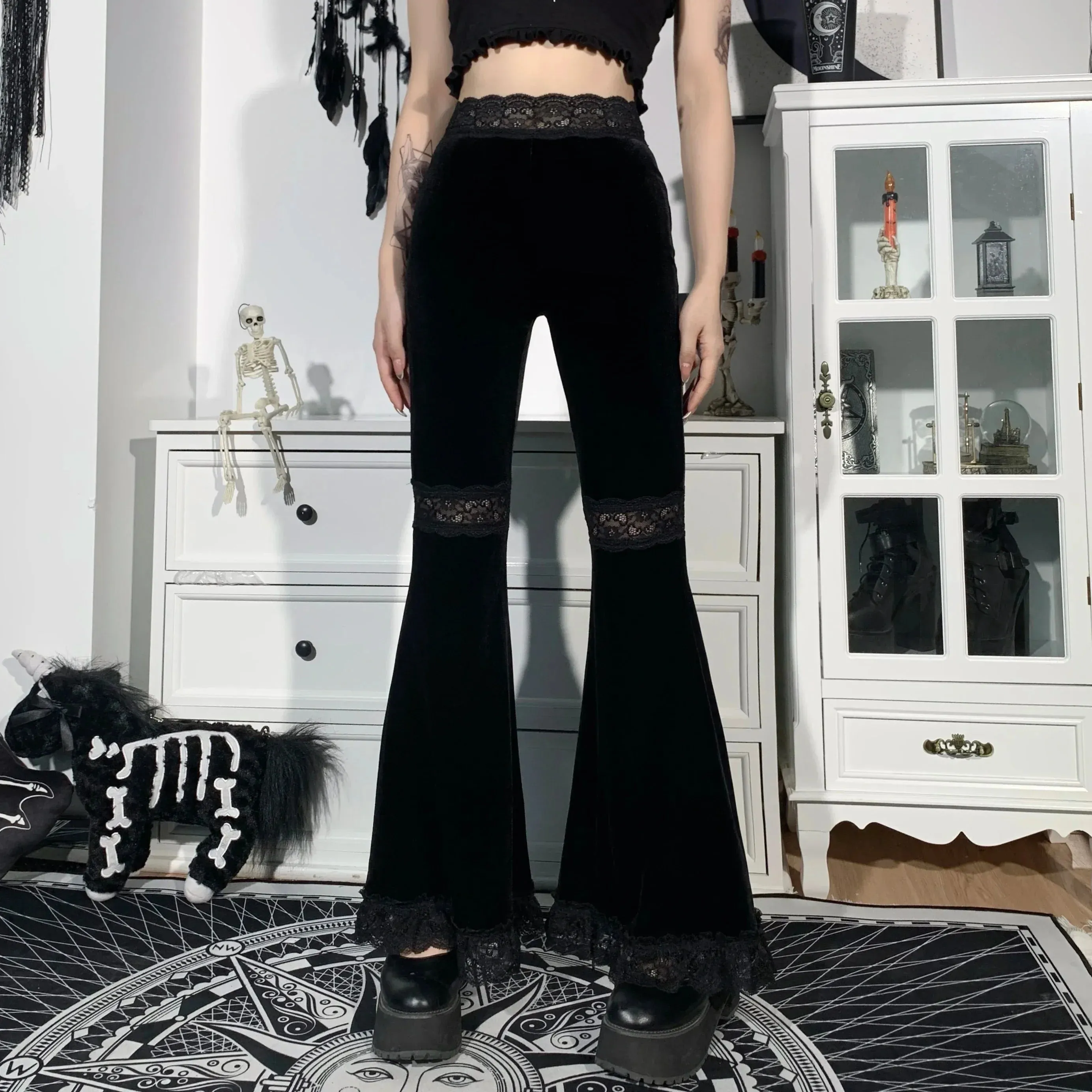 Mall Halloween Goth Flared Pants