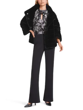 Marc Cain Collections Short Faux Fur Coat In Black VC 12.10 W65 COL 900