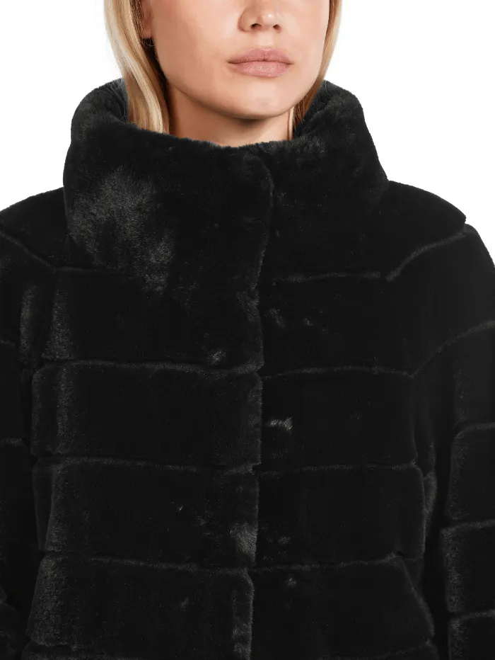 Marc Cain Collections Short Faux Fur Coat In Black VC 12.10 W65 COL 900