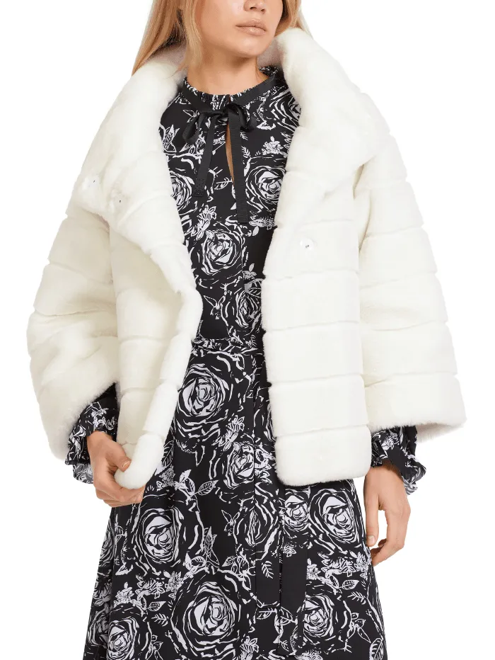 Marc Cain Collections Short Faux Fur Coat In White VC 12.10 W65 COL 100