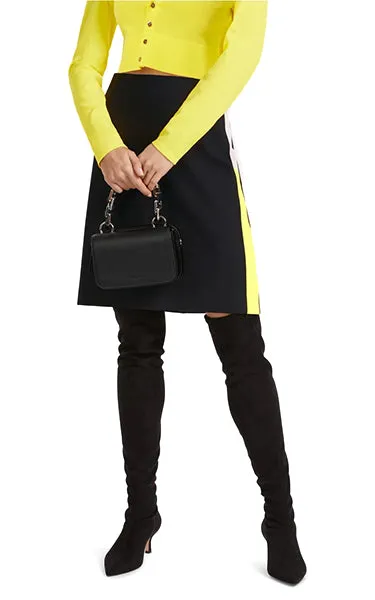 Marccain Black Skirt with Lemon Stripe