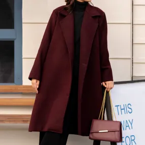 Maroon Wool Coat PW4280