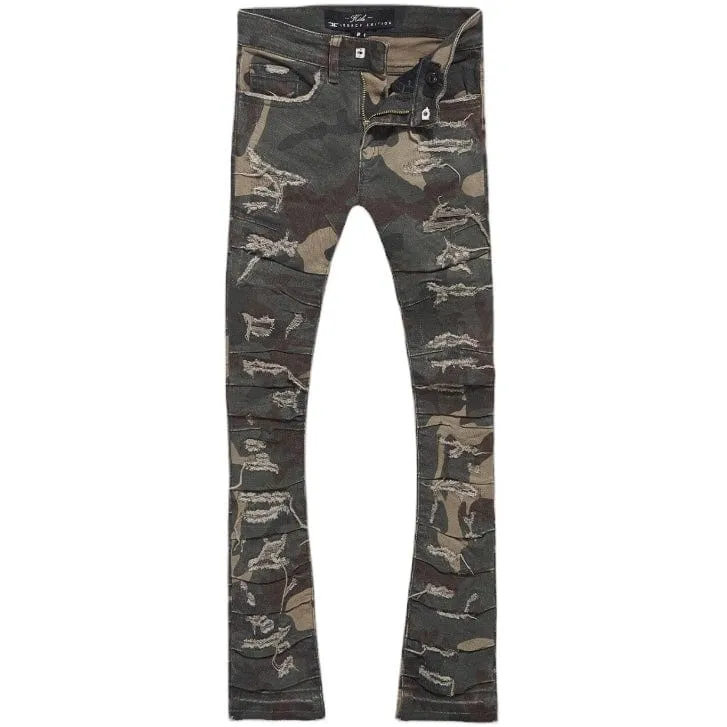 Martin Stacked Mens Jeans (Woodland) - JTF1157CWDLND