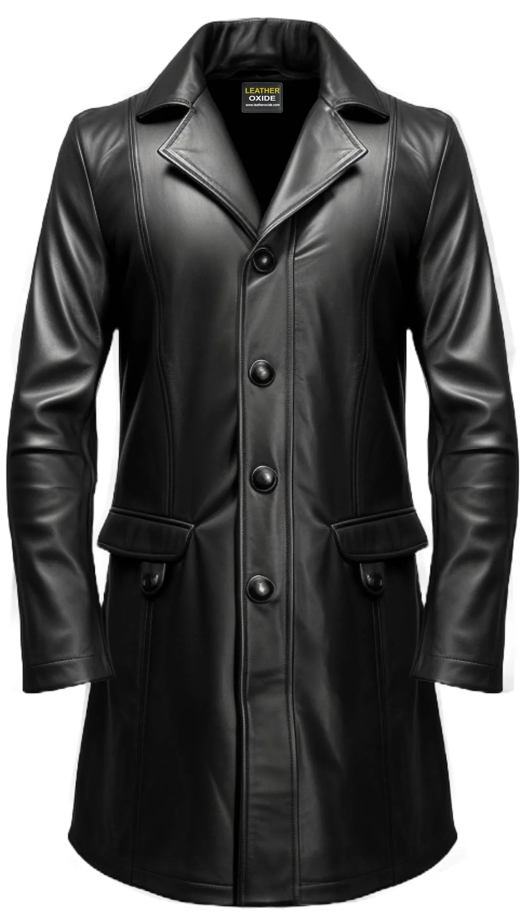 Men Leather Coat - Black Leather Coat for Men