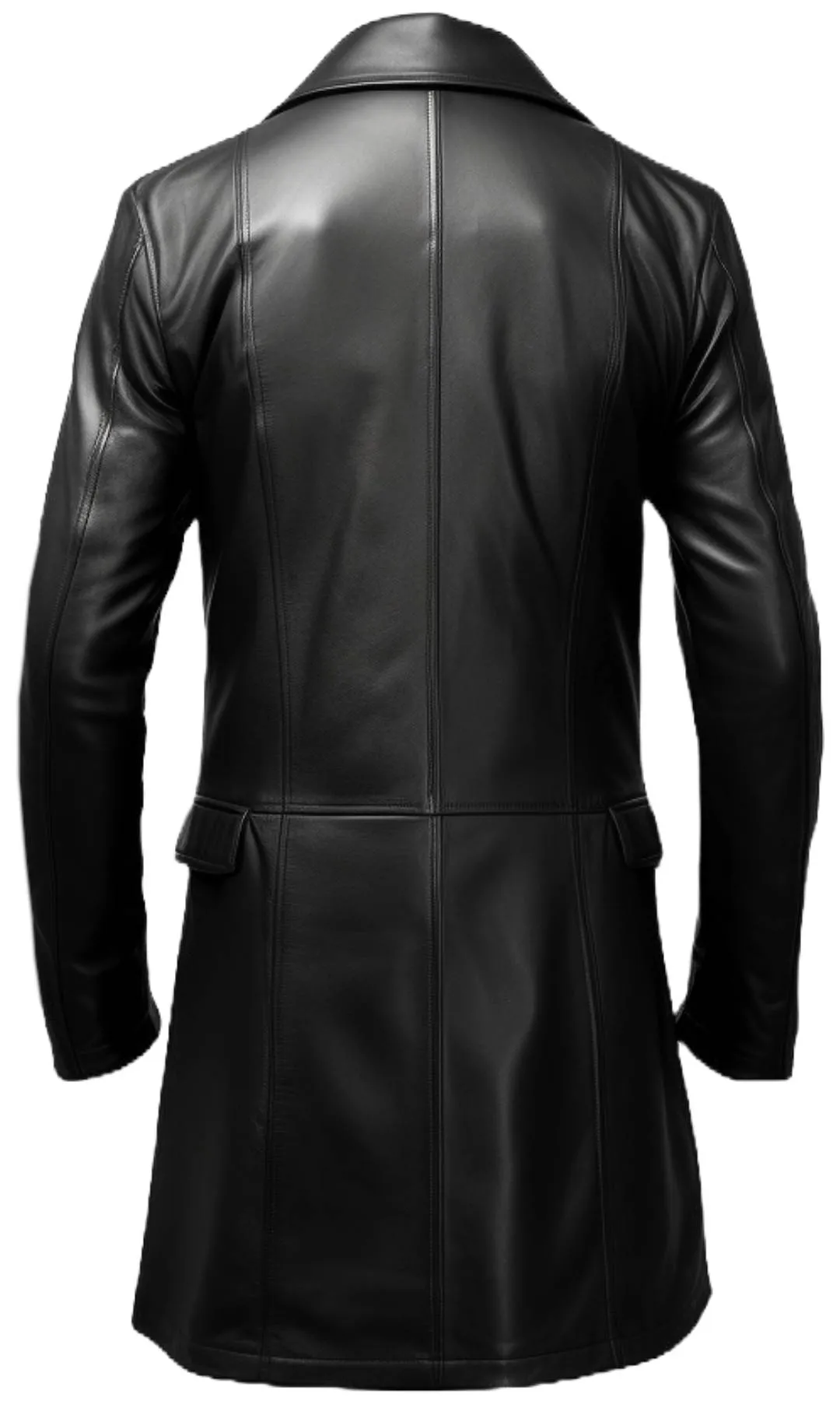 Men Leather Coat - Black Leather Coat for Men