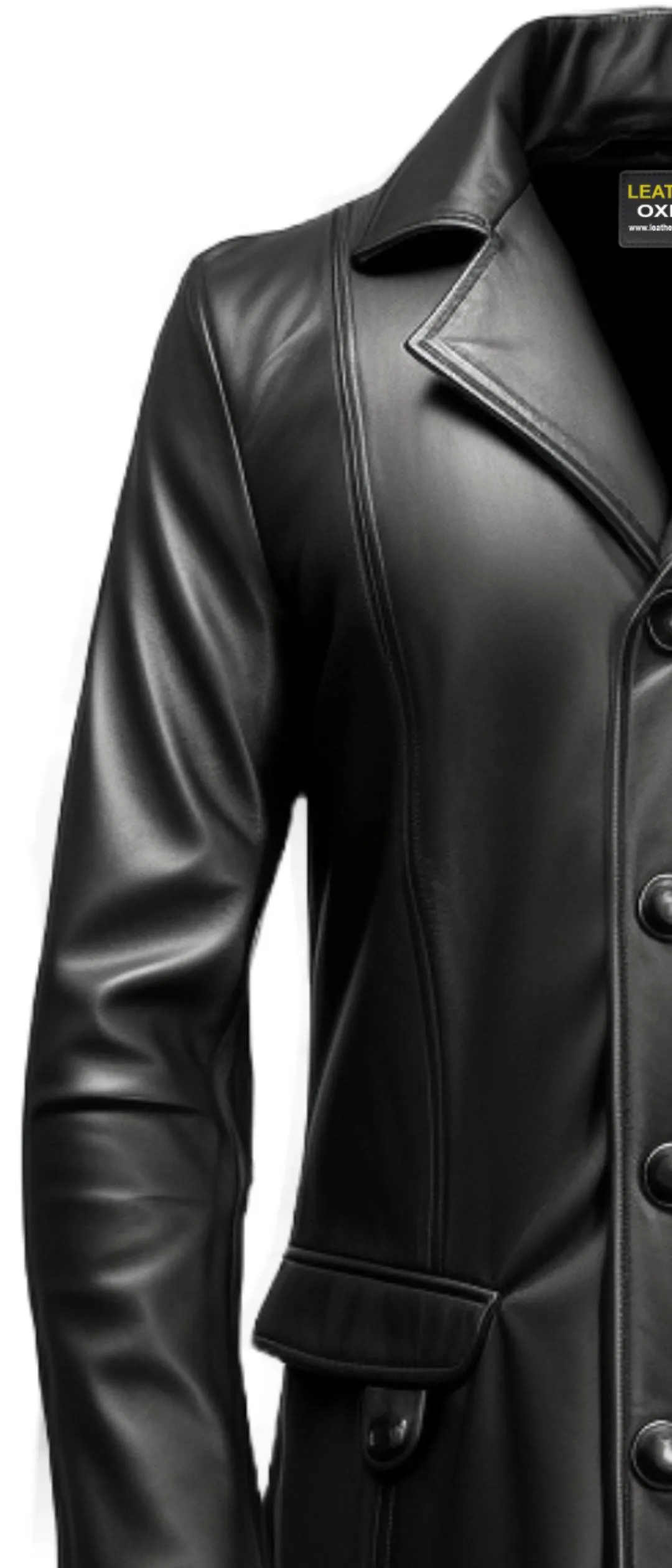 Men Leather Coat - Black Leather Coat for Men