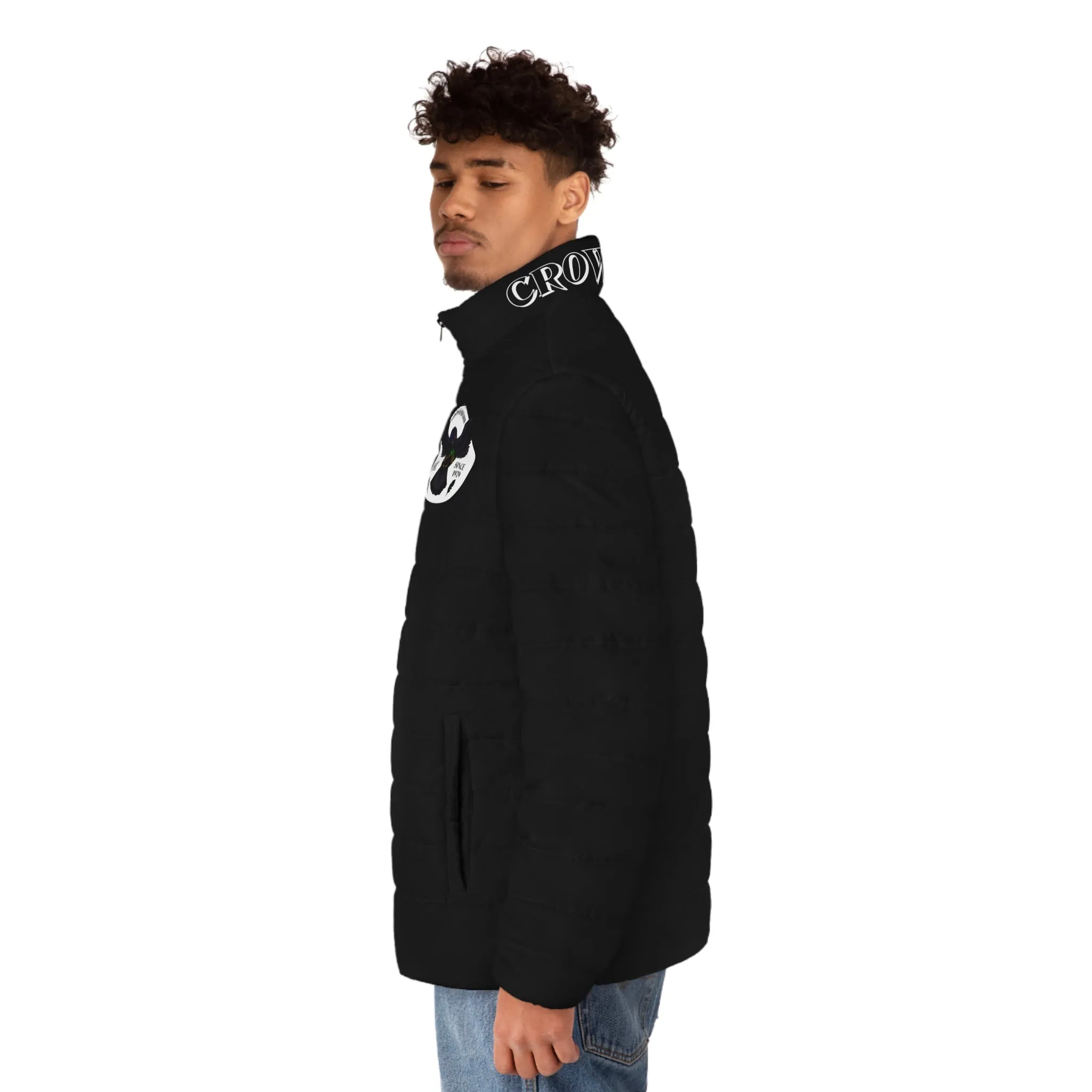 Men's CROWGODSHI Puffer Jacket, BLACK