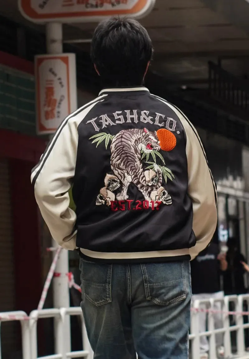 Men's Sukajan Tiger Embroidery Bomber Jacket - Japanese Yokosuka Baseball Jacket