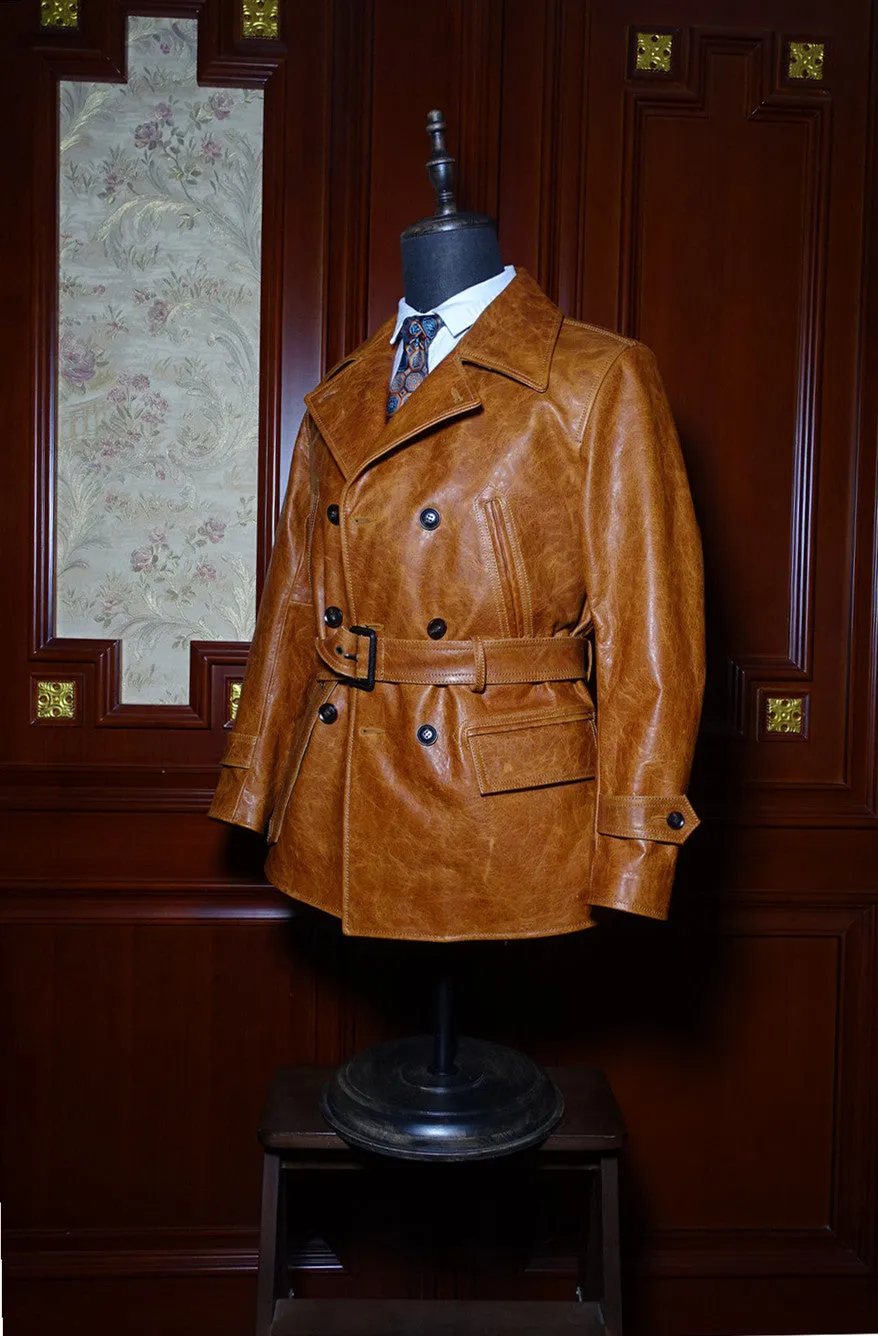 Men's Switchyard Leather Coat Amber