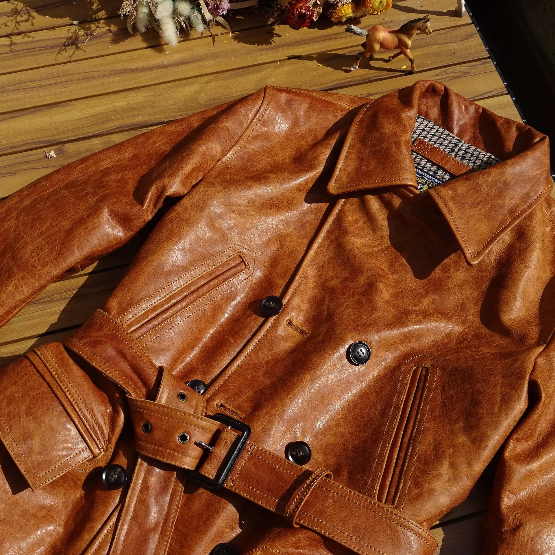 Men's Switchyard Leather Coat Amber