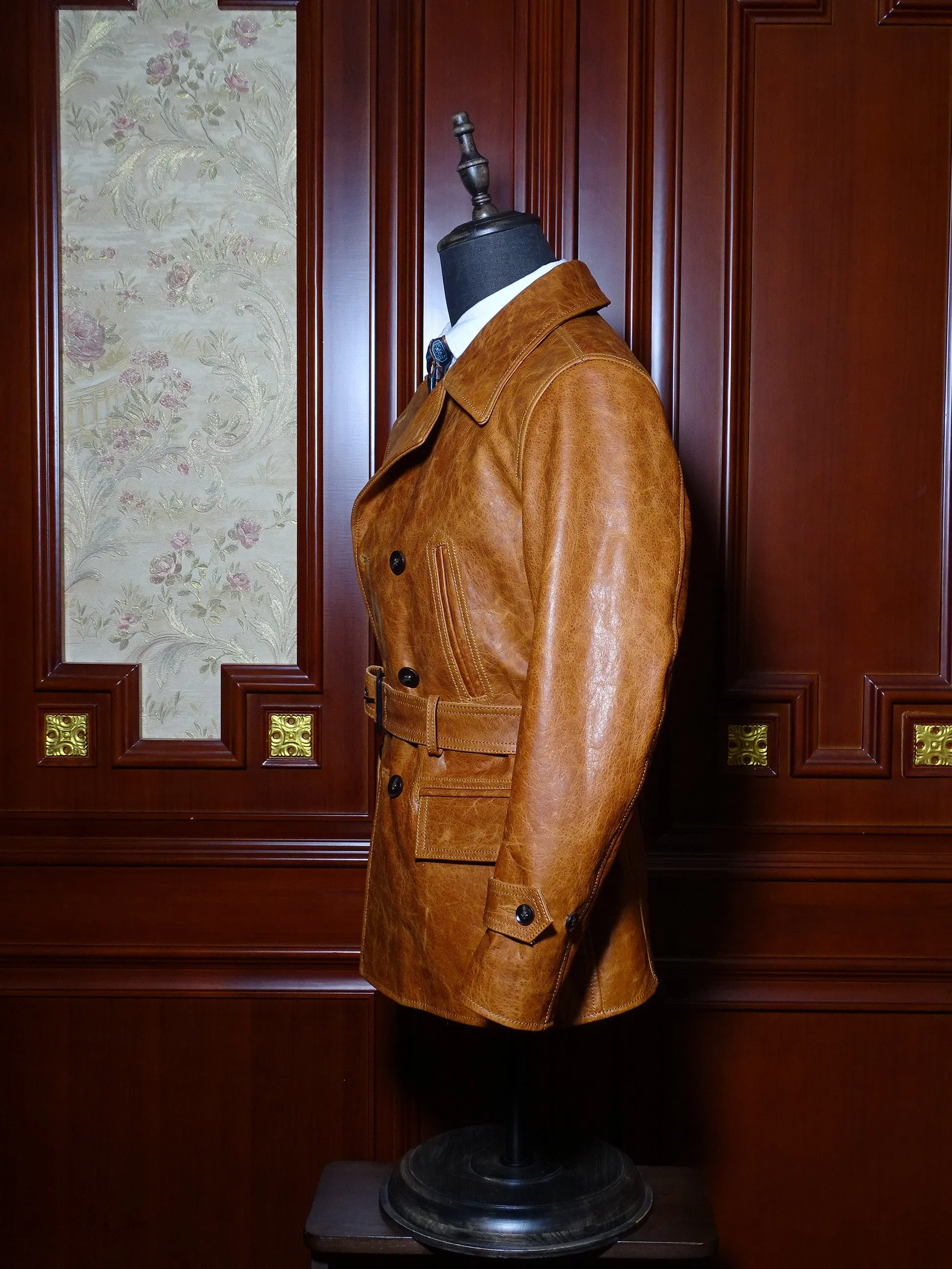 Men's Switchyard Leather Coat Amber