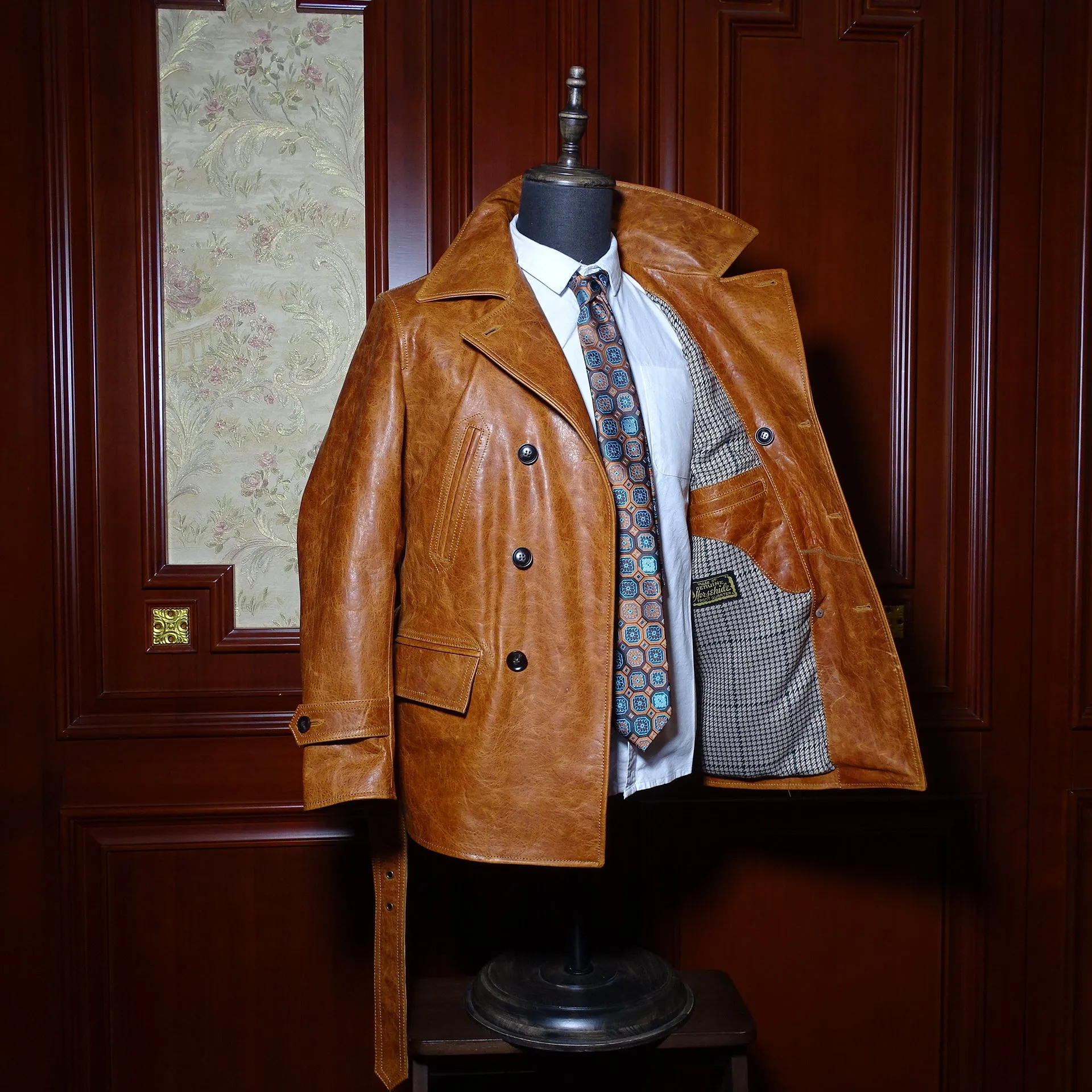 Men's Switchyard Leather Coat Amber