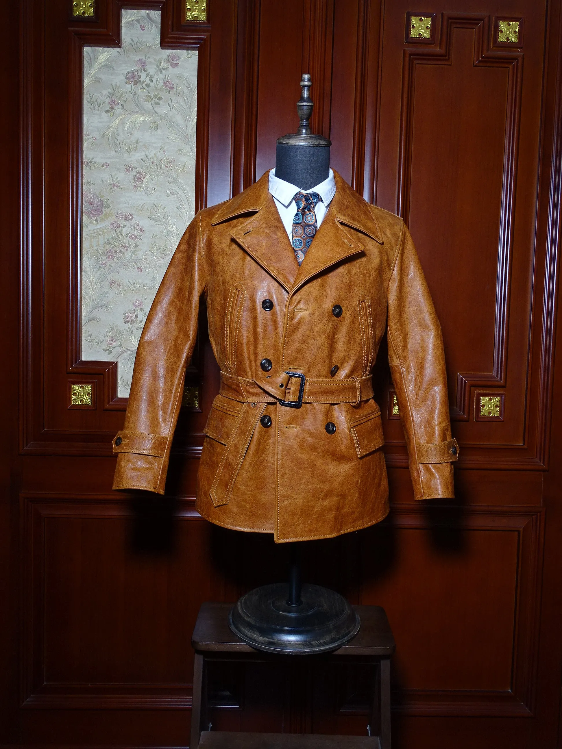 Men's Switchyard Leather Coat Amber