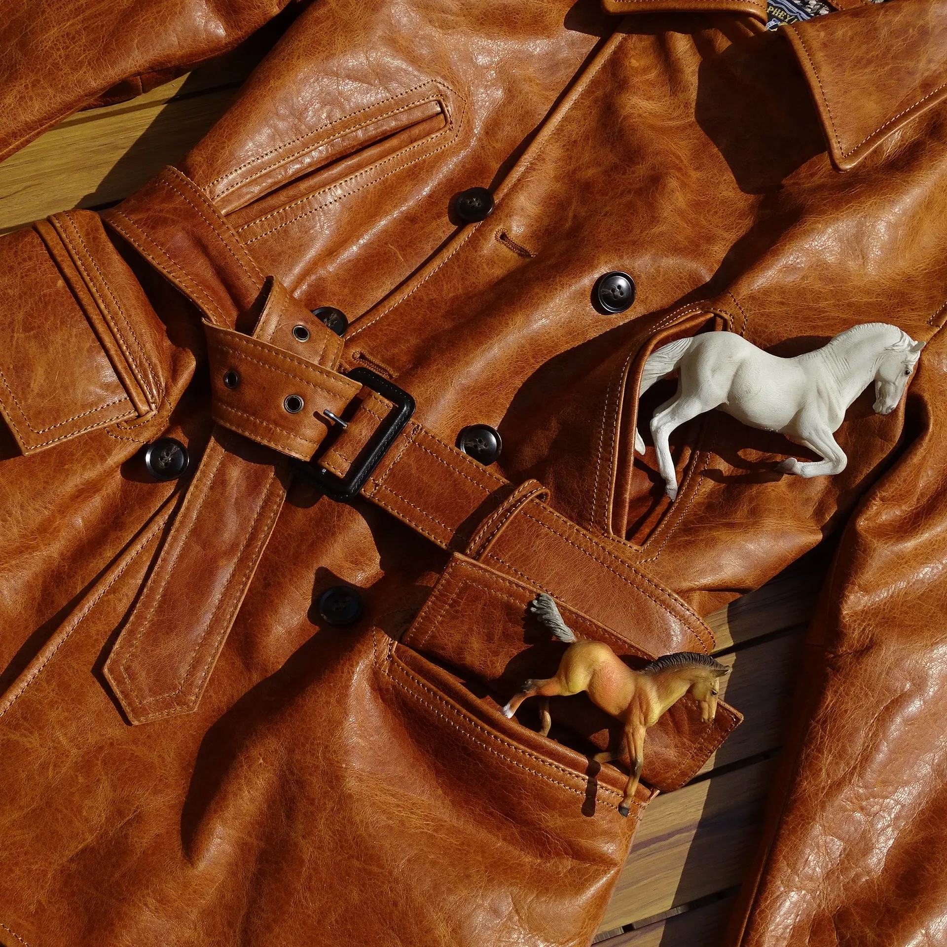 Men's Switchyard Leather Coat Amber