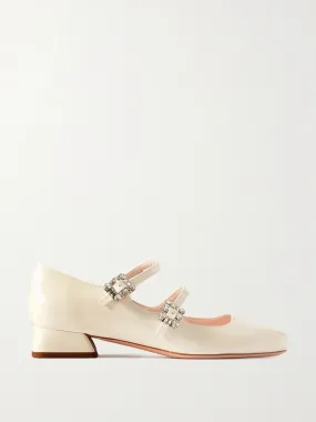 Mini Très Vivier crystal-embellished patent-leather pumps