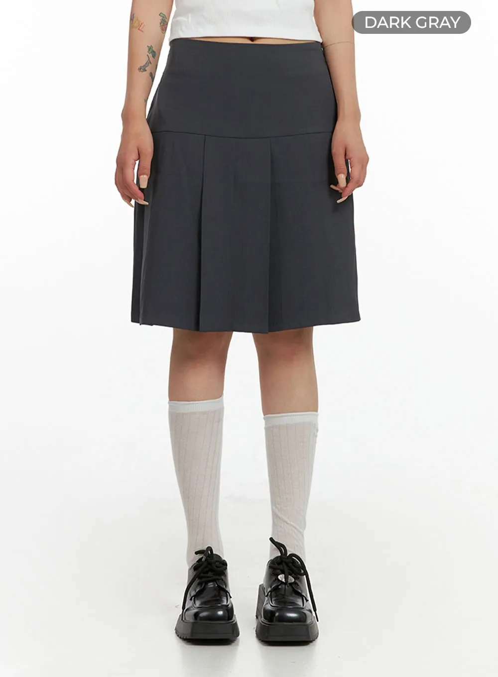 Minimal Pleated Midi Skirt CL415