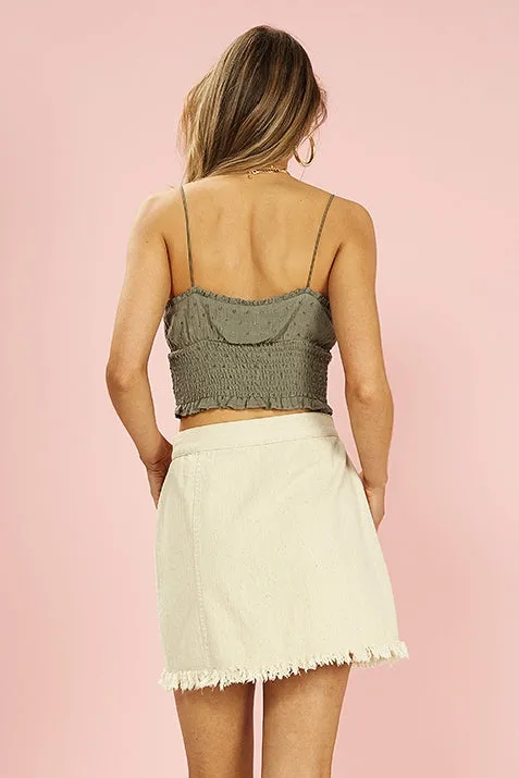 MinkPink ELSI CRINKLE DOBBY CAMI - SAGE