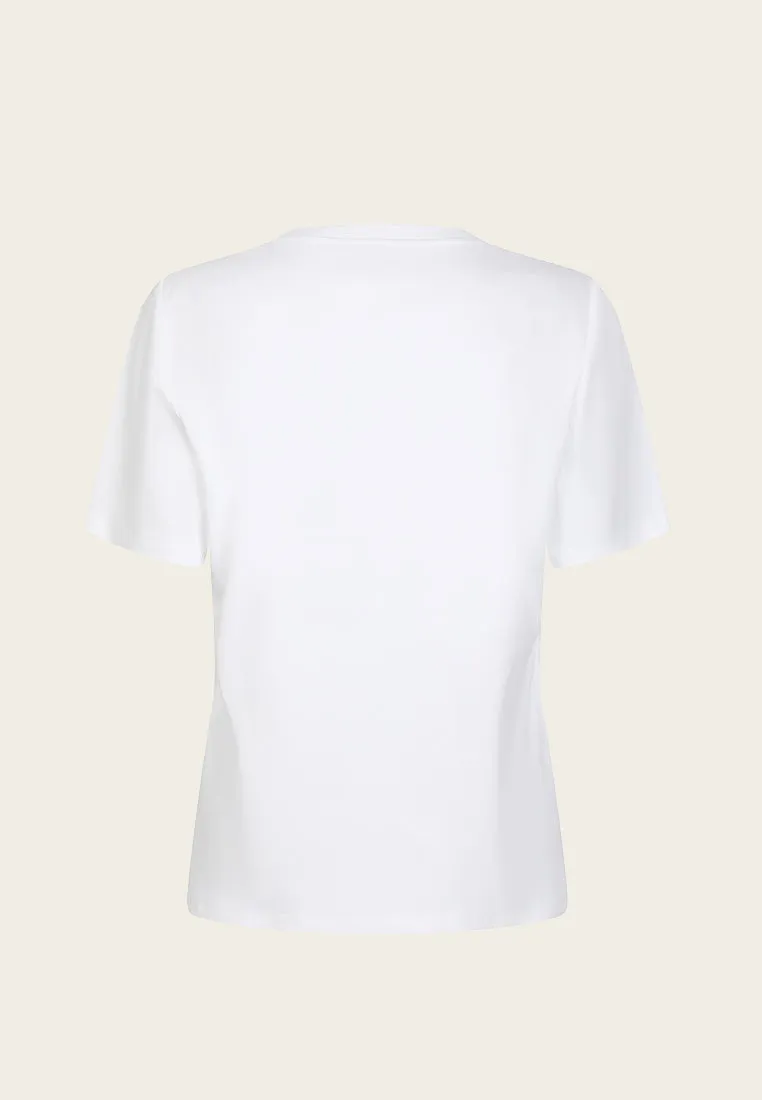 MOISELLE Embroidered White T-Shirt