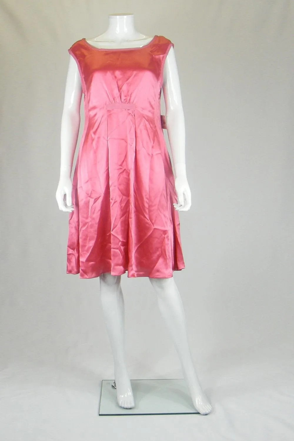 MOSCHINO CHEAP & CHIC Pink Satin Sleeveless Dress (UK 14)