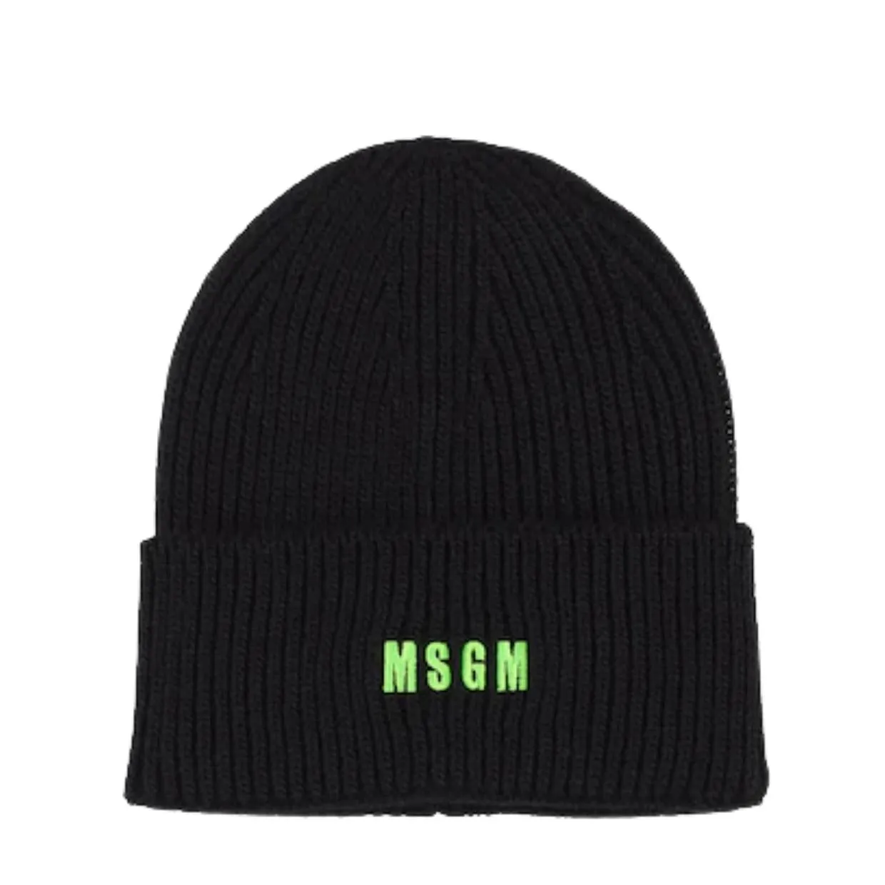 MSGM Logo Embroidered Black Beanie