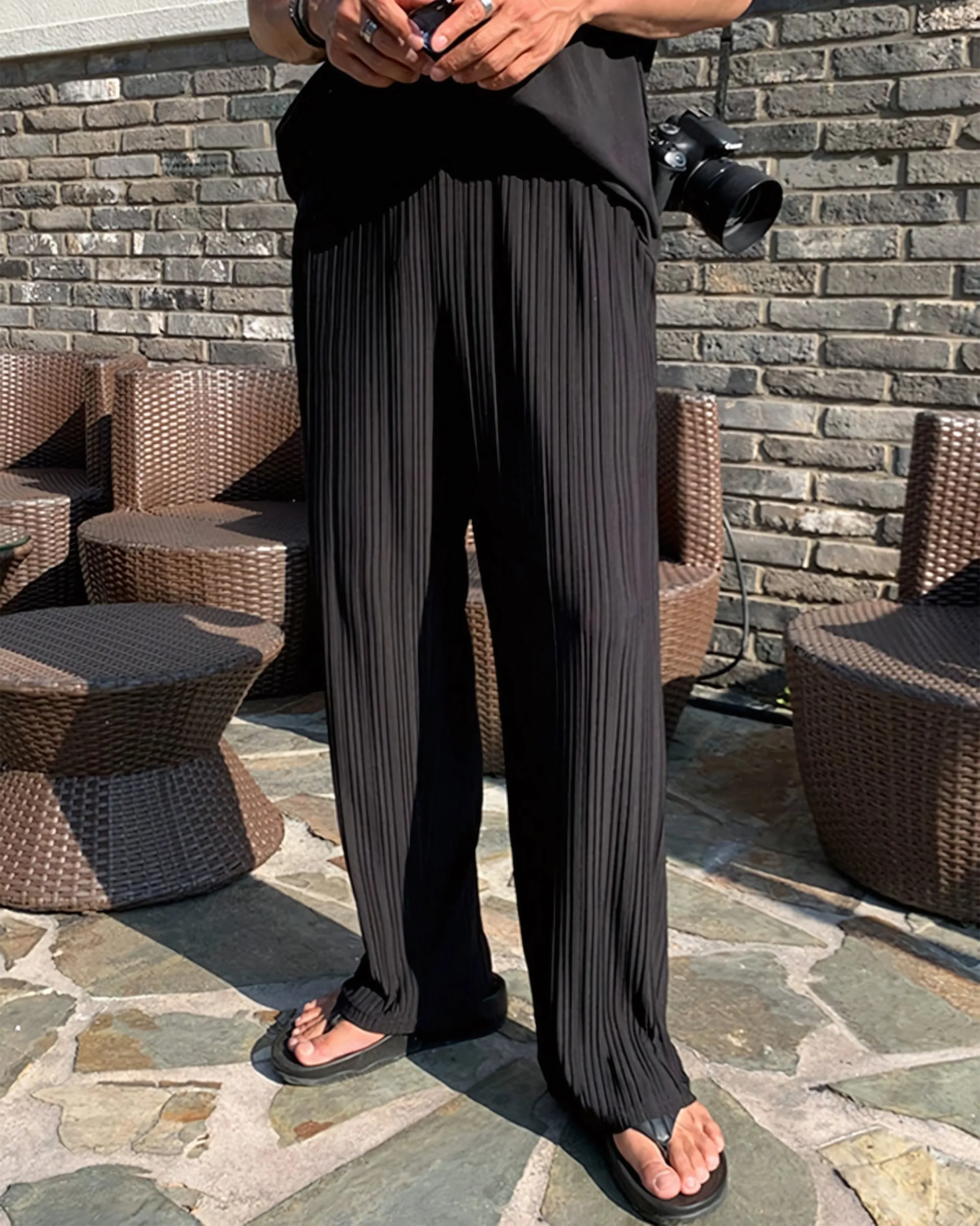 Multi Pleated Trouser Pants Men