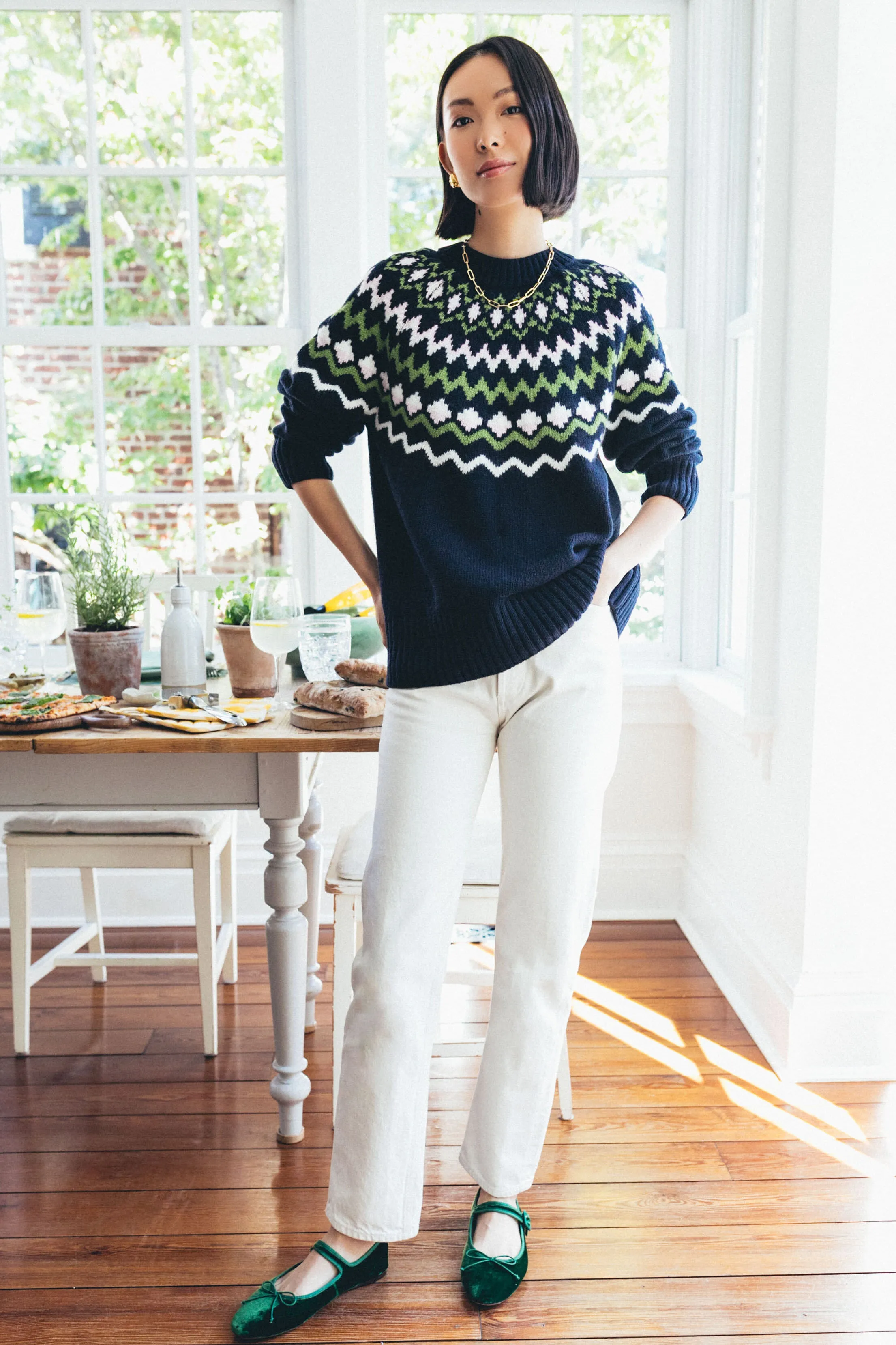 Navy Chesil Knit Sweater