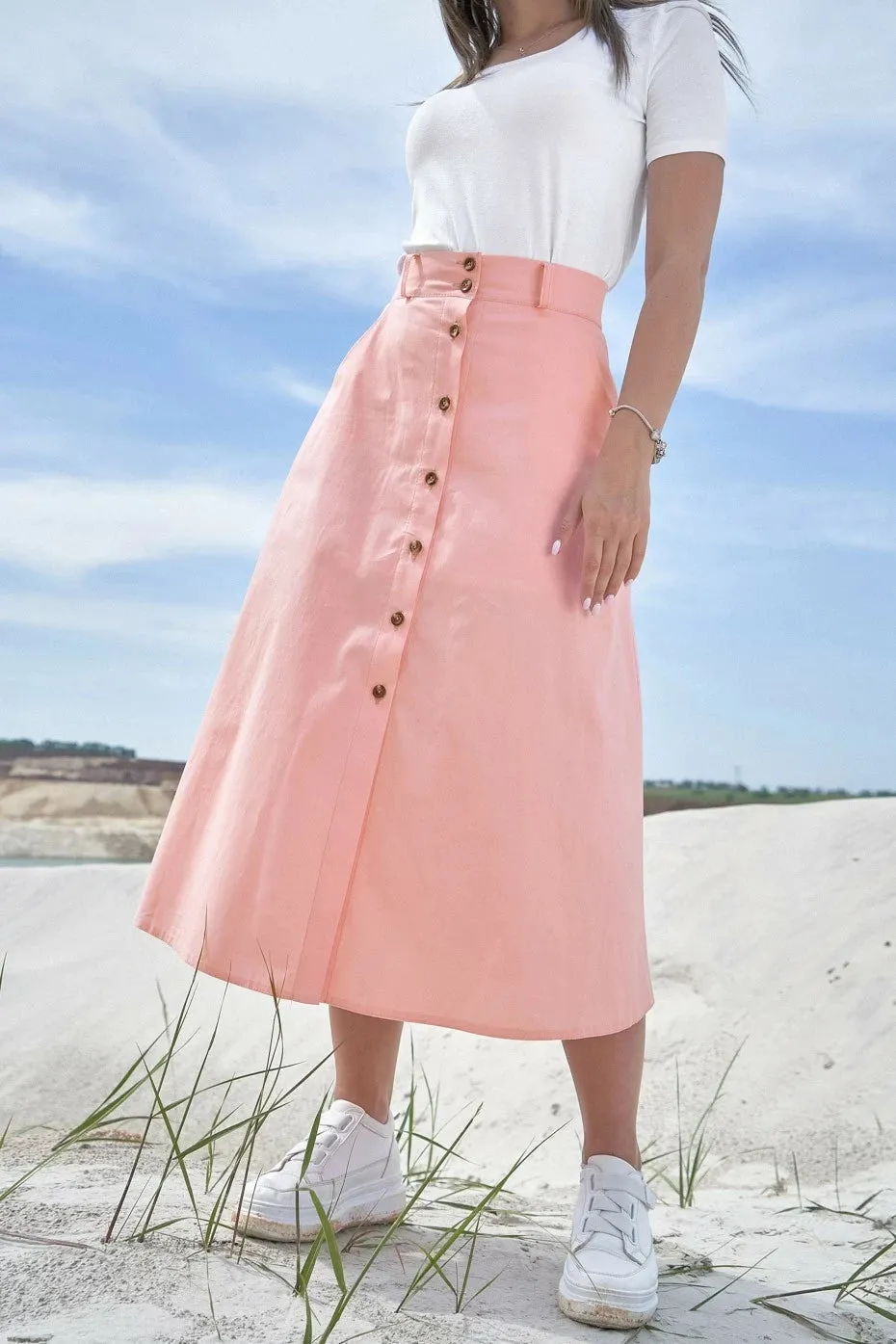 Pink Skirt with Belt Set Comfortable Casual Wear Stylish Clothes Tasteful Fashion