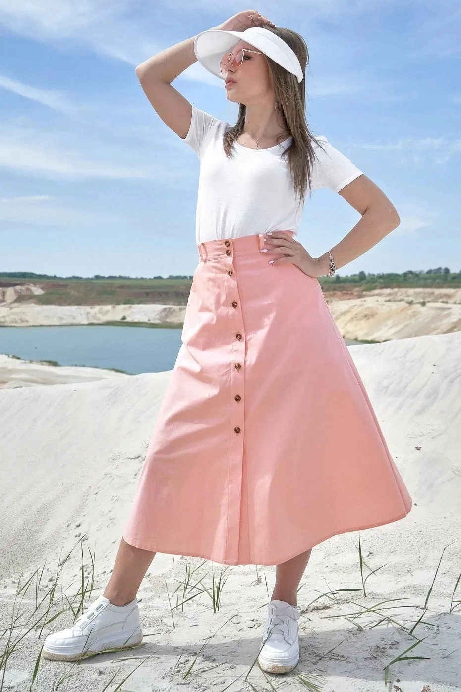 Pink Skirt with Belt Set Comfortable Casual Wear Stylish Clothes Tasteful Fashion