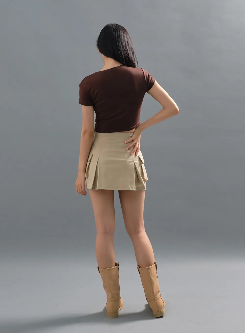 Pleated Cargo Mini Skirt CJ16