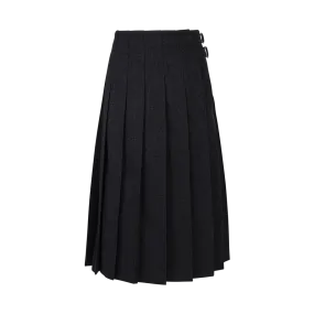 Pleated High-Waist Midi Skirt