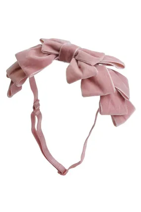 Pleated Ribbon Velvet Wrap - Blush