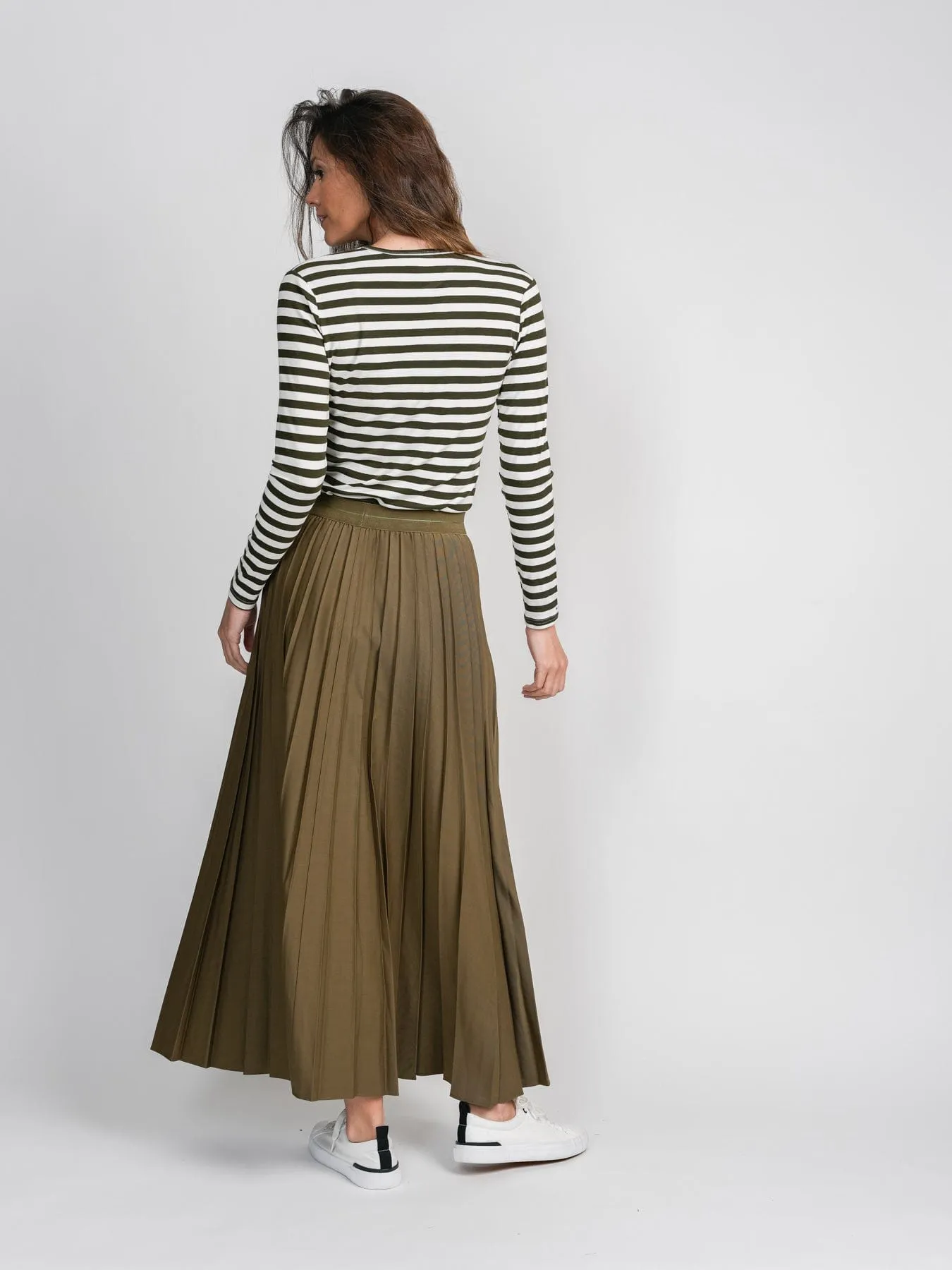 PLEATED SKIRT 37"-OLIVE