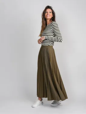 PLEATED SKIRT 37"-OLIVE