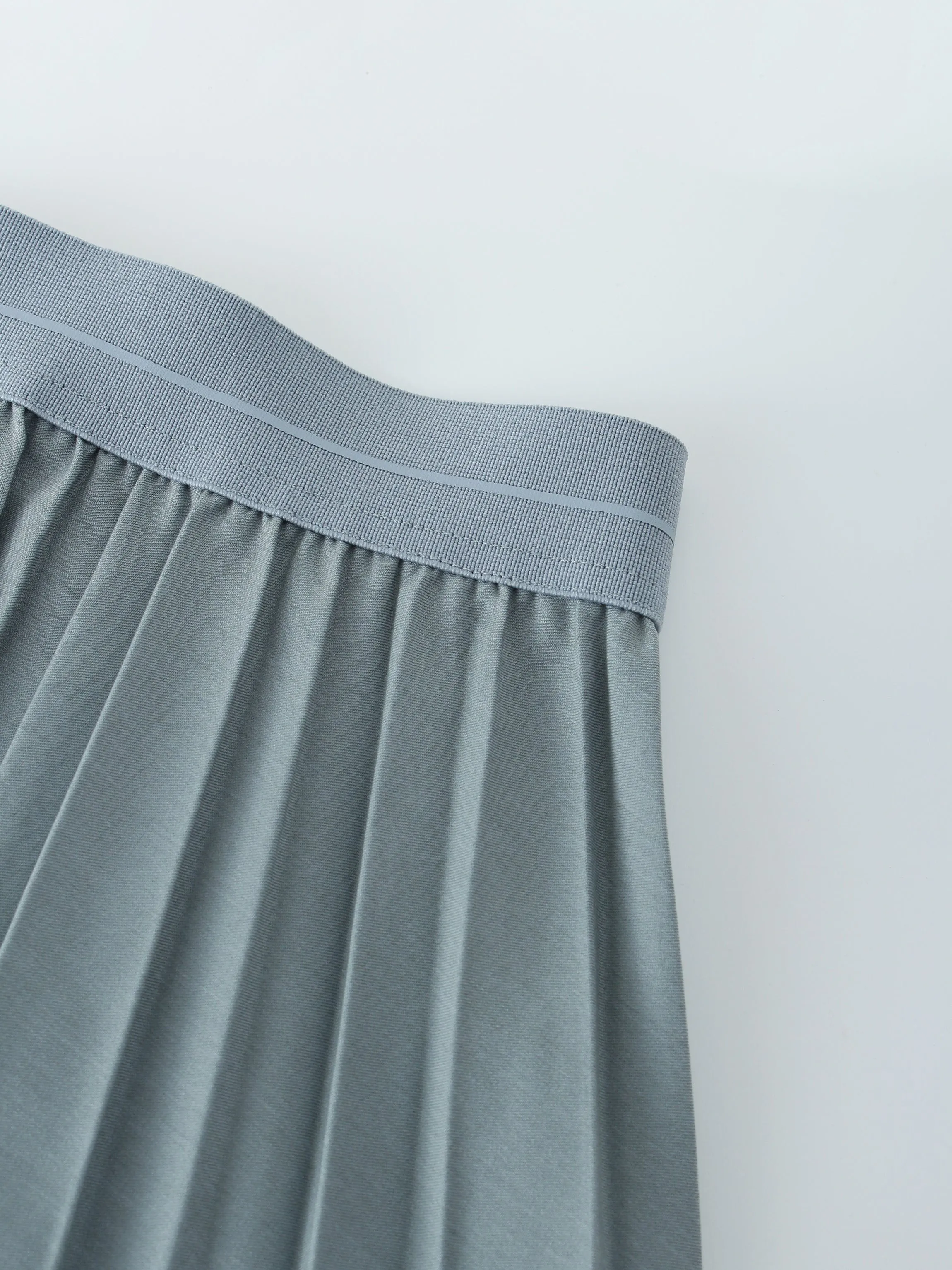 Pleated Skirt 37"-Slate Blue