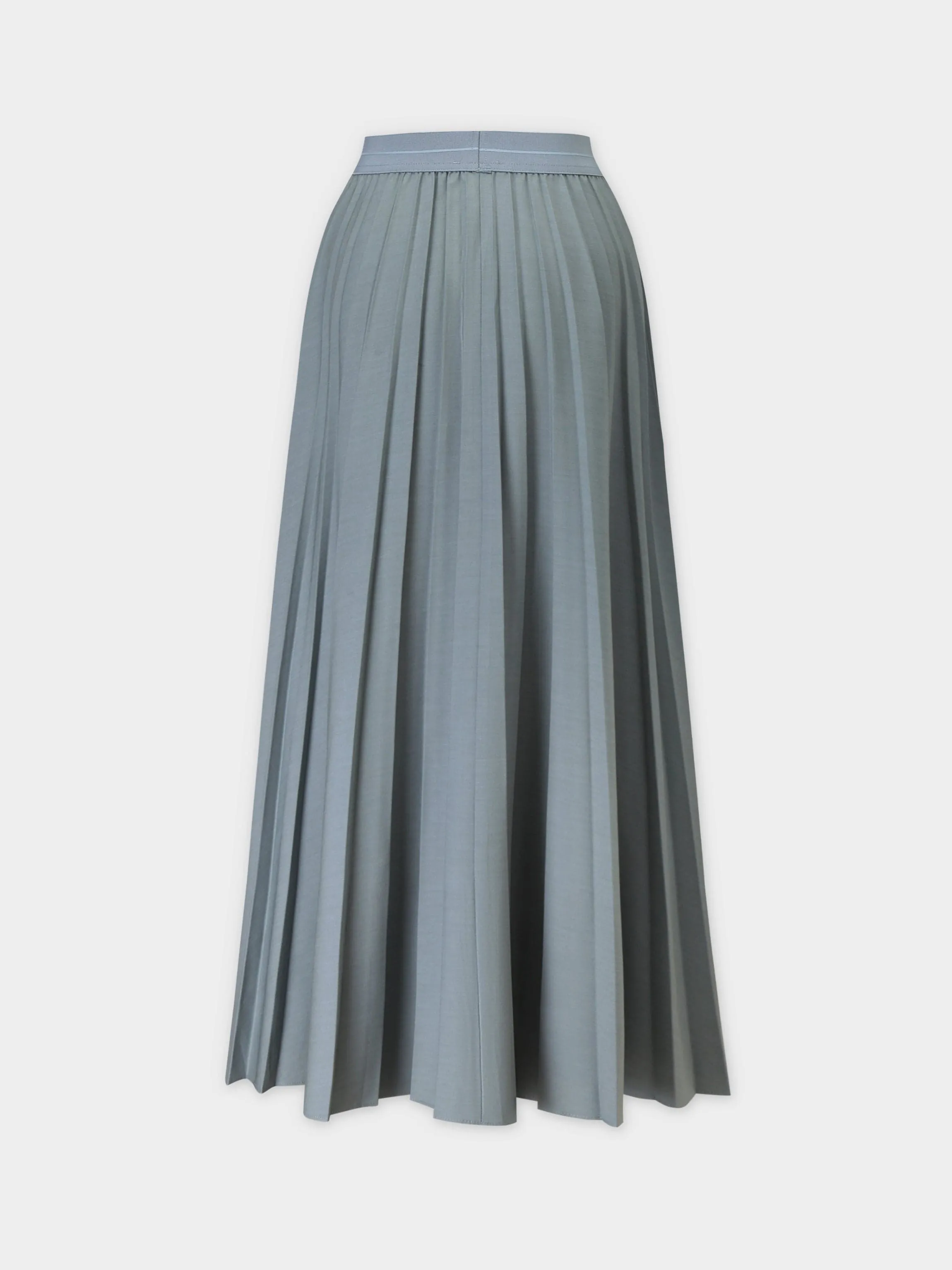 Pleated Skirt 37"-Slate Blue