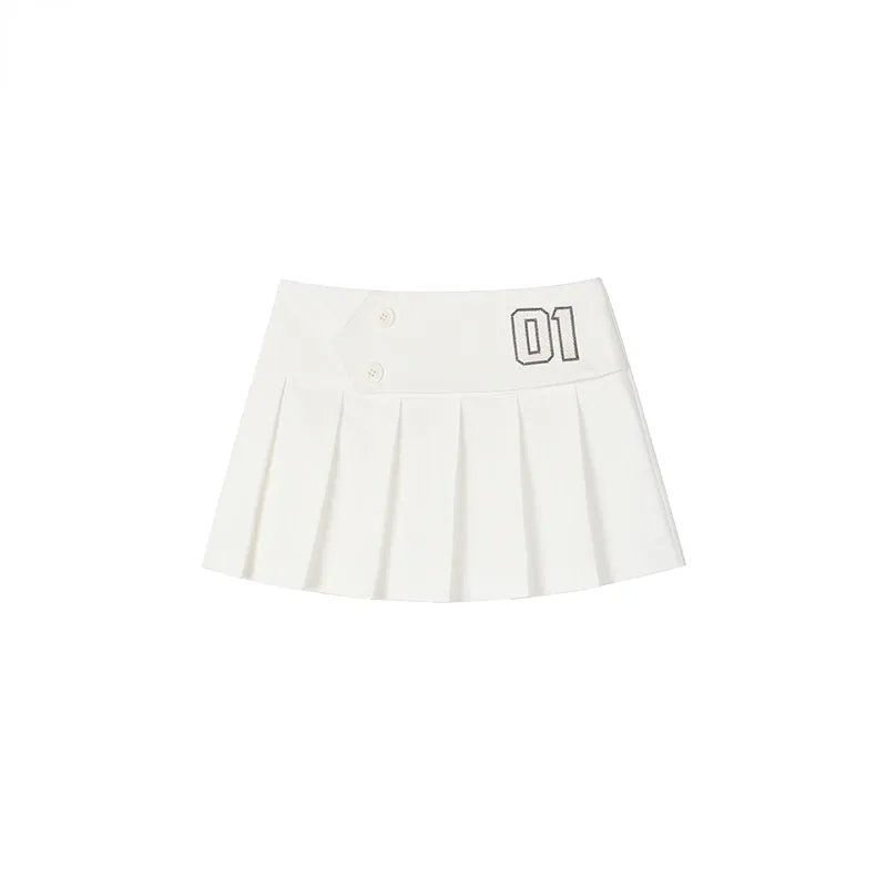 Pleated Sporty Mini Skirt