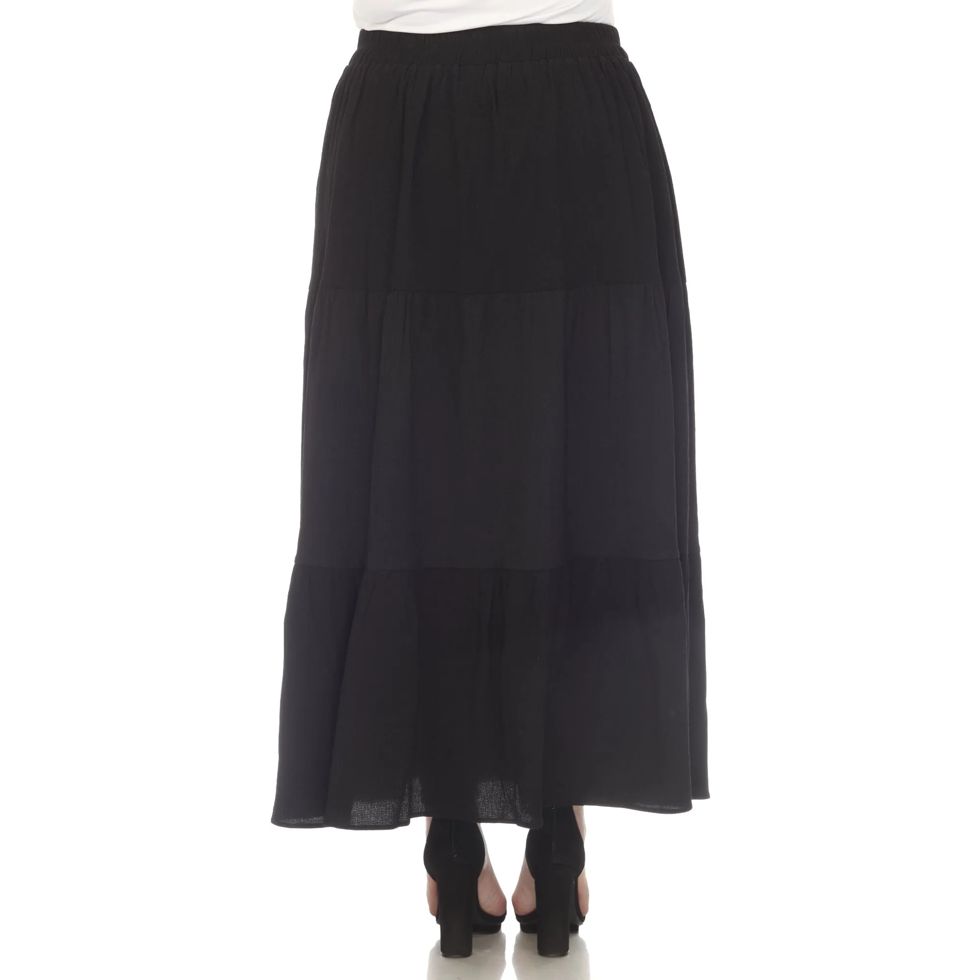 Pleated Tiered Maxi Skirt - Plus