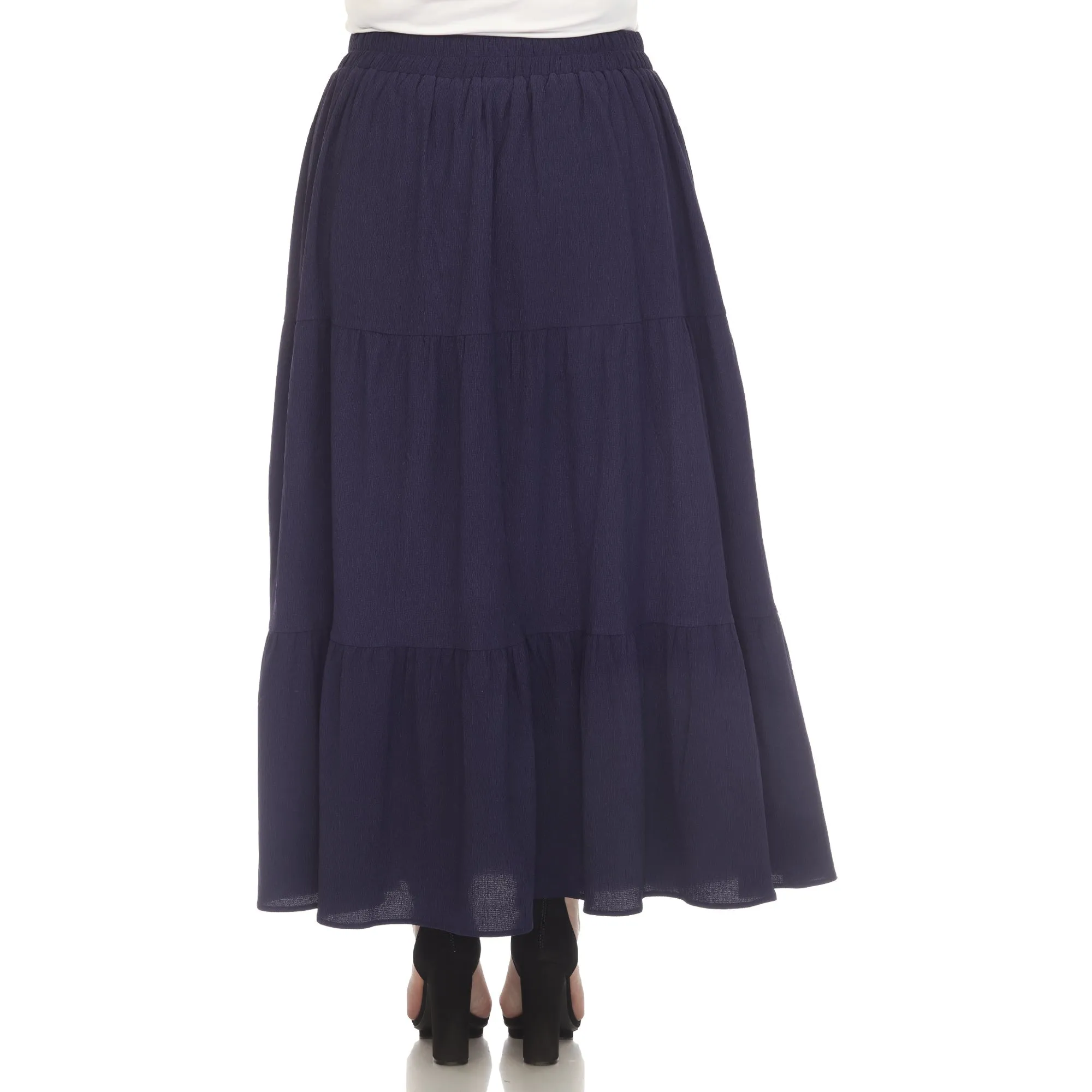 Pleated Tiered Maxi Skirt - Plus