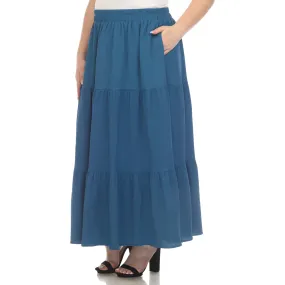 Pleated Tiered Maxi Skirt - Plus