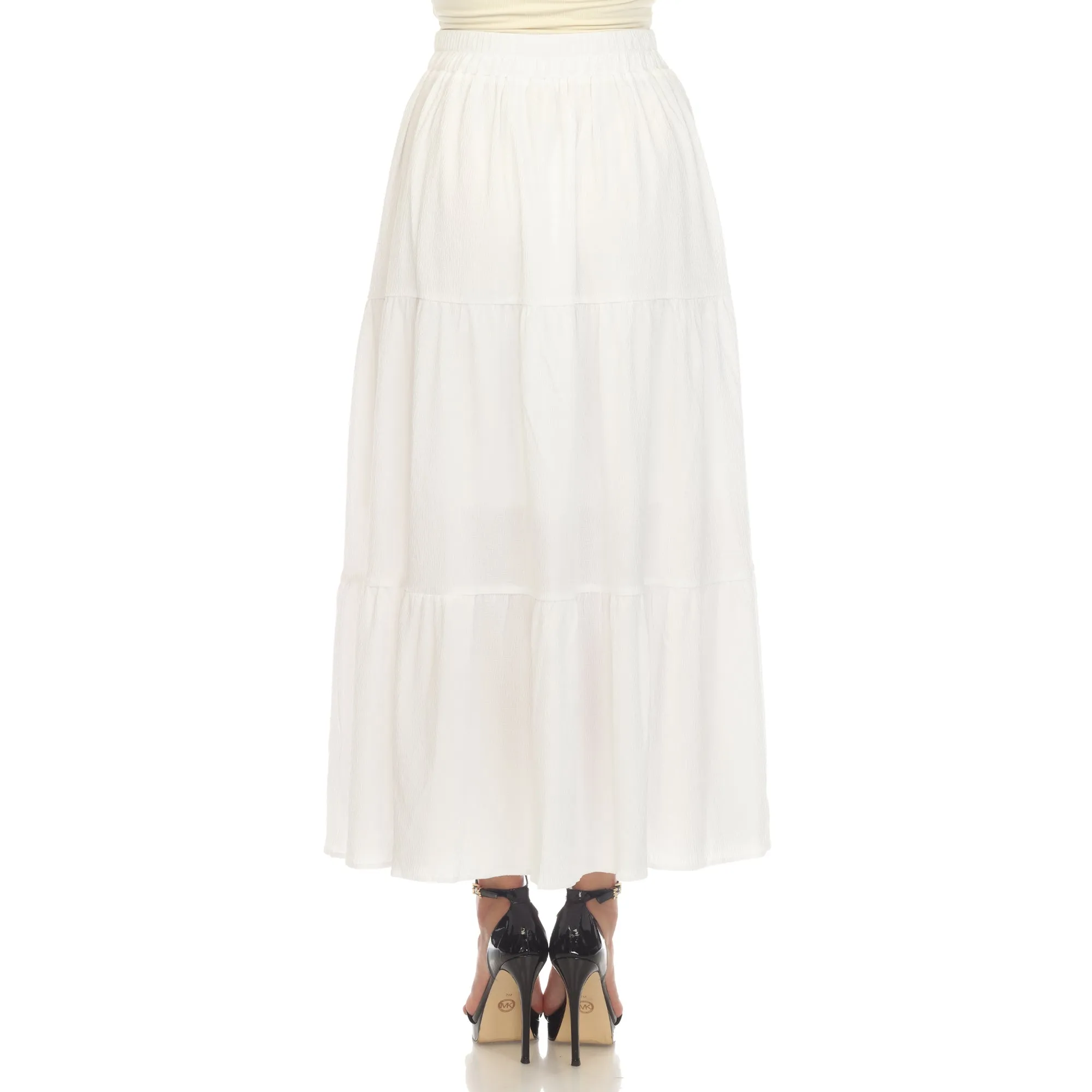 Pleated Tiered Maxi Skirt