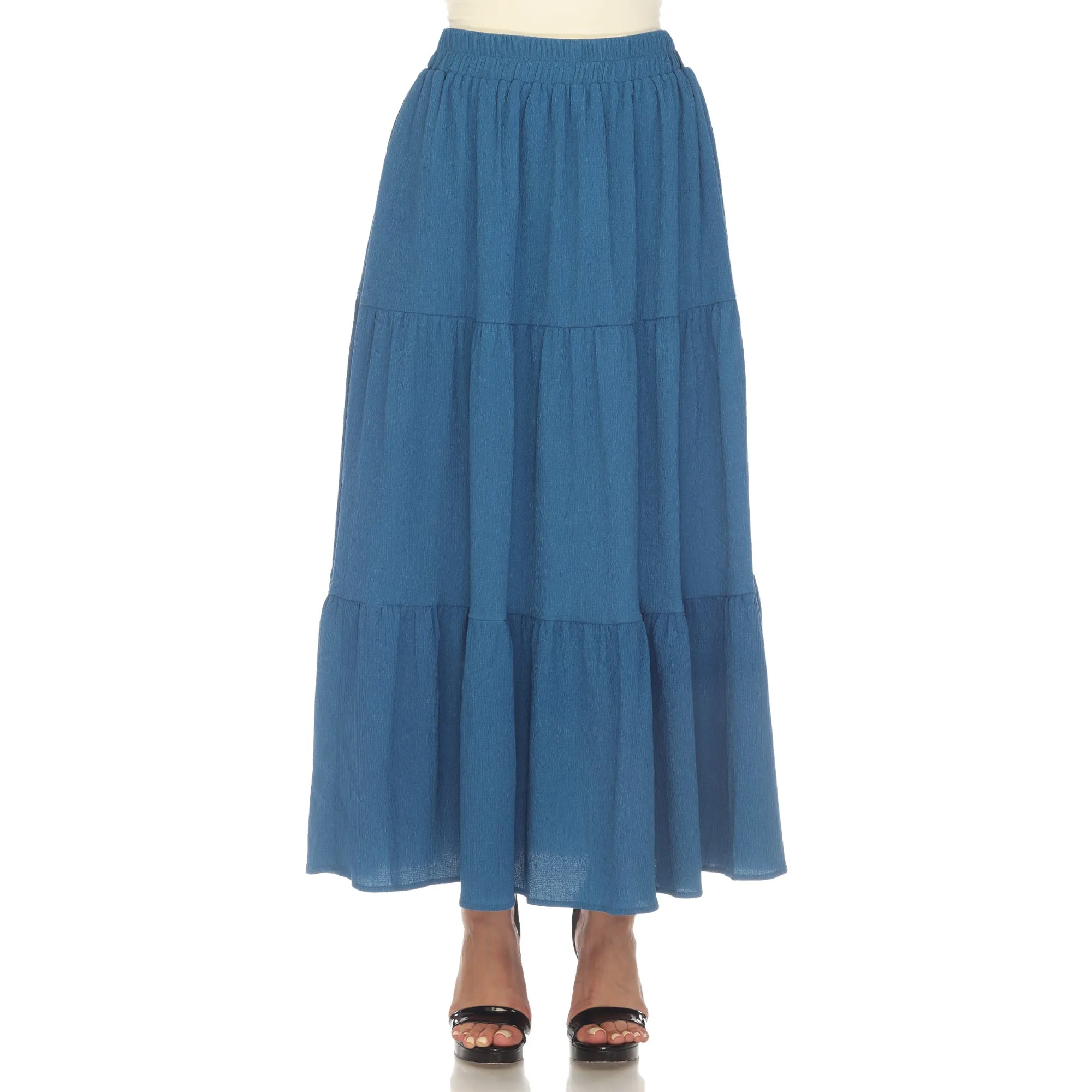 Pleated Tiered Maxi Skirt