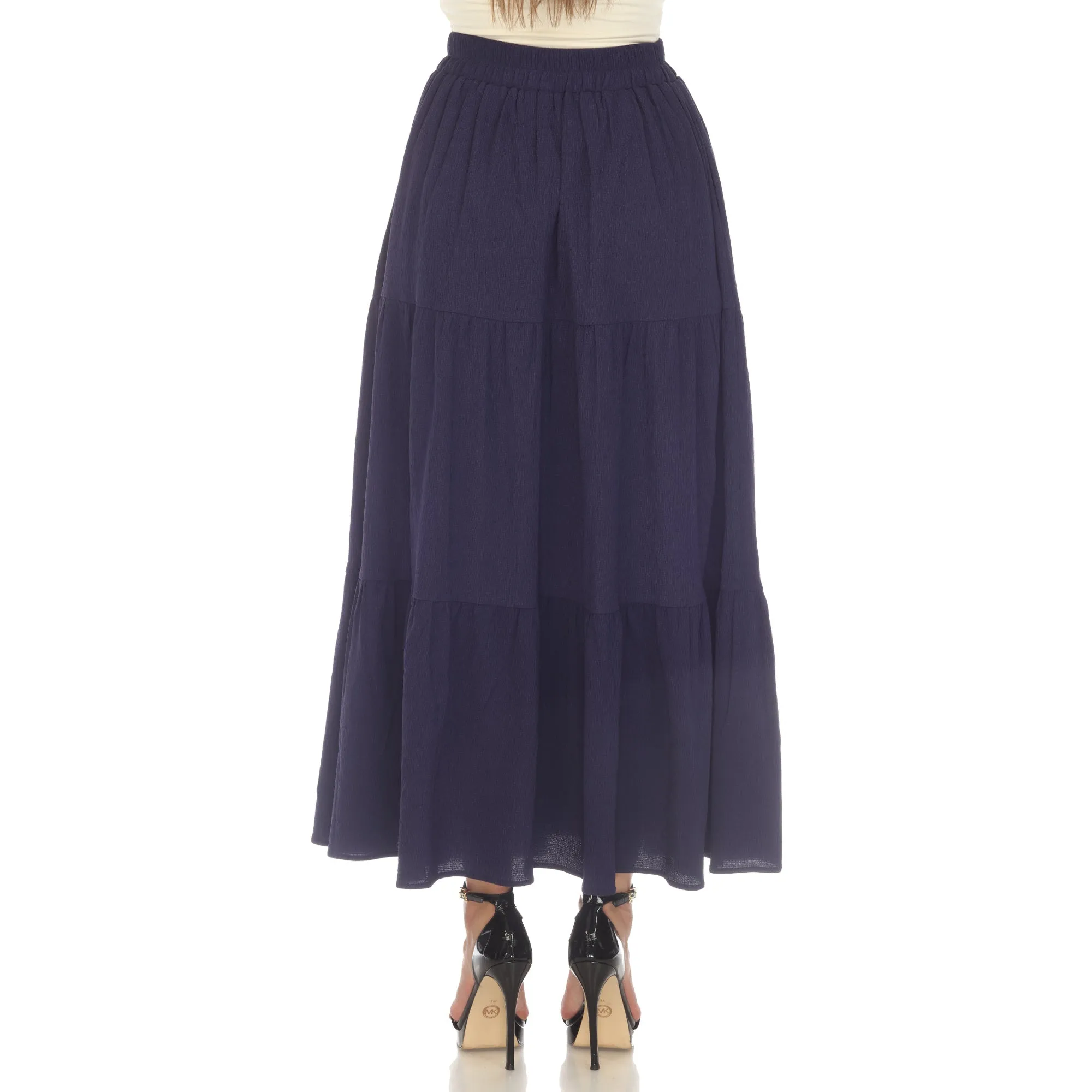 Pleated Tiered Maxi Skirt